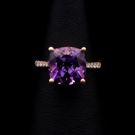Pierro Milano Ring Violet Amethyst Diamonds Rose Gold