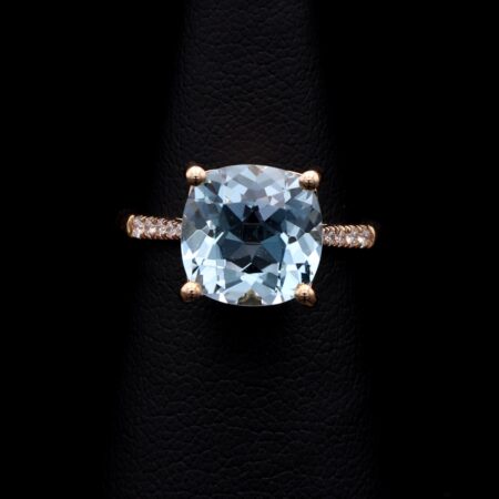 Pierro Milano ring blue topaz diamonds in rose gold