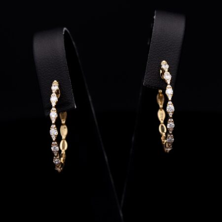 Pierro Milano hoop earrings in yellow gold with diamonds