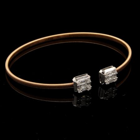 Single Illusion Rose Diamond Bangle